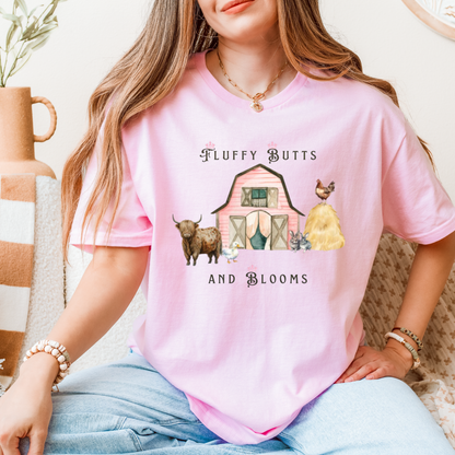 Fluffy Butts & Blooms Logo Tee
