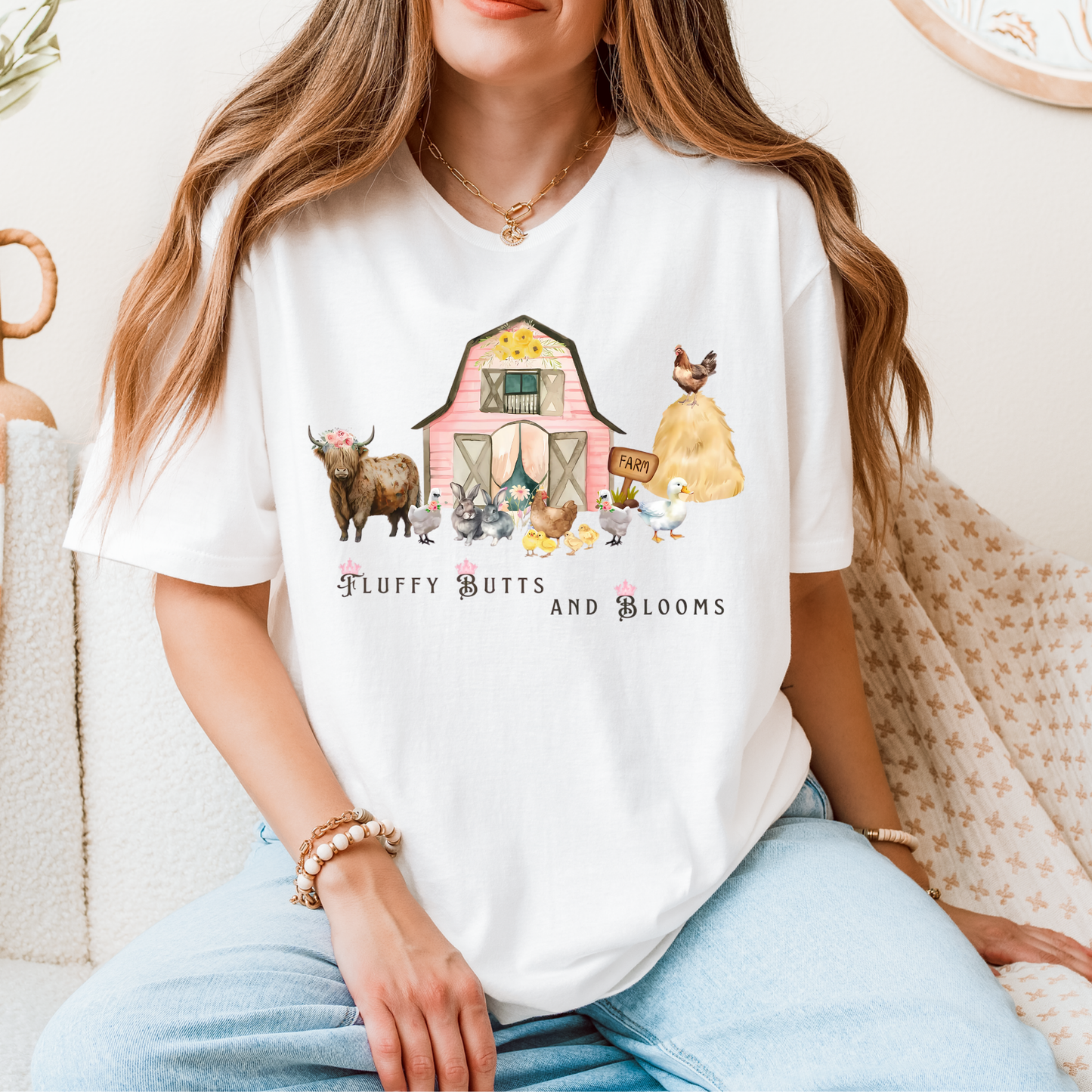 Fluffy Butts & Blooms Logo Tee